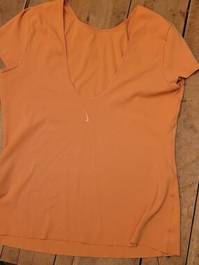 Nike Women's Scoop Neck Short Sleeve Top in Orange